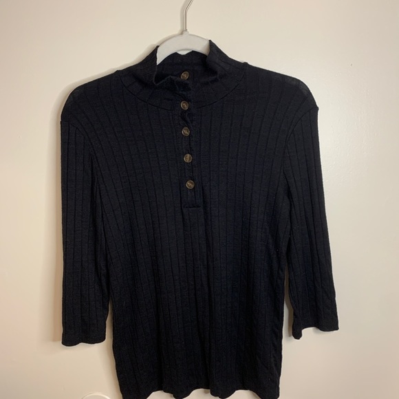 VINCE Ribbed Button Up Knit - Picture 5 of 5